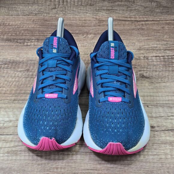 Brooks Ghost 16 GTX Women's Sz 7 B Moroccan Blue Pink Running Shoes (1204191B422 - Picture 2 of 12